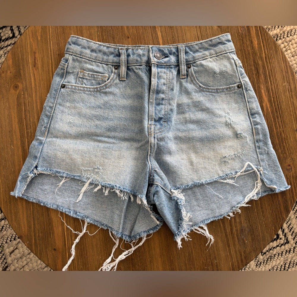 Hidden Jeans Distressed High-Rise Denim Shorts